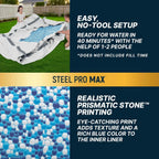 Steel Pro MAX 14 Foot x 48 Inch Round Steel Frame Above Ground Pool Set With 1,000 Filter Pump, Ladder And Cover - Gray
