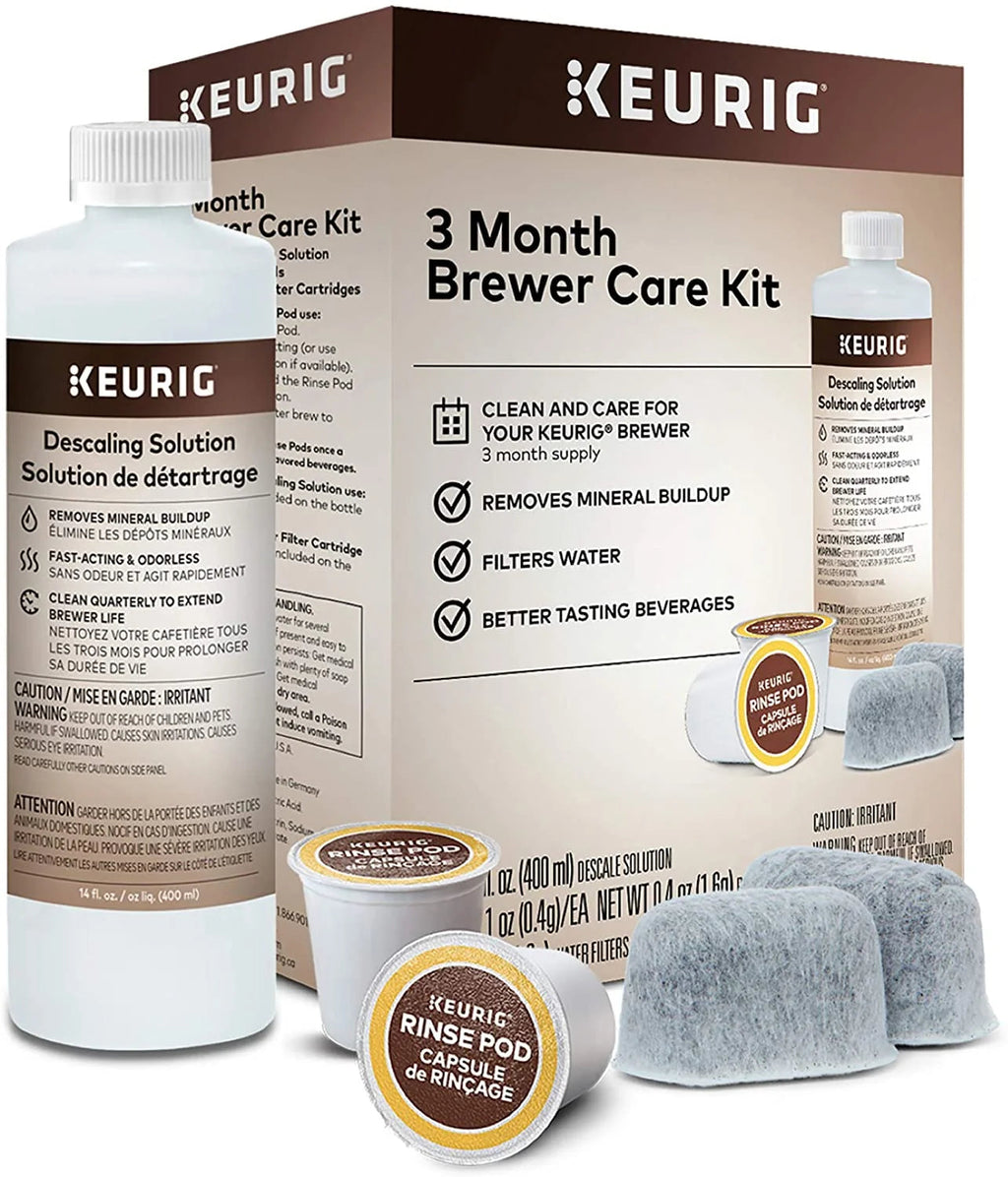 Keurig K-Elite Single Serve K-Cup Pod Coffee Maker, Brushed Silver, 3-Month Maintenance Kit, 7 Count