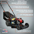 SENIX Self-Propelled Gas Lawn Mower, 21-Inch, 150 cc, 3-In-1, Blue - LSSG-M1