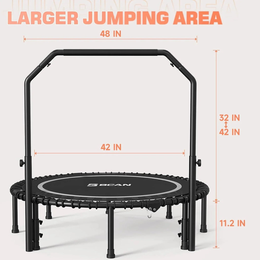 BCAN Foldable Fitness Trampoline 40in/48in, 450/550 LBS Capacity