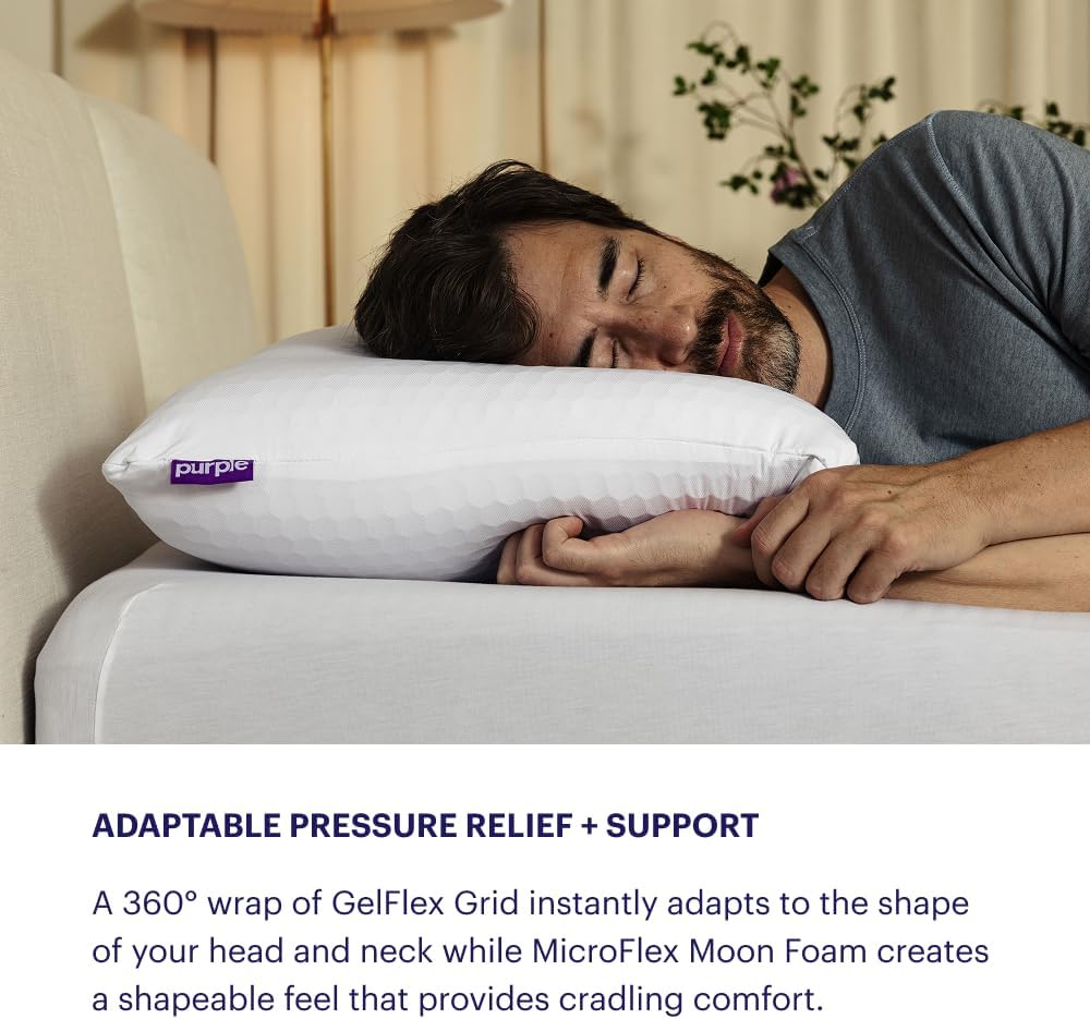 Purple Freeform Pillow - Standard Size, Adjustable Height