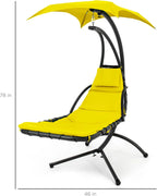 Best Choice Products Outdoor Hanging Steel Chaise Lounge Chair With Canopy, Charcoal Gray - SKY5871