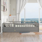 Montessori Children's Floor Bed With Support Slat, Twin / Full, Pine And Plywood