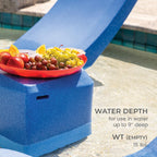 Aqua Outdoors Small Side Table For Pool Sun Shelves And Patio Surfaces, White Granite - Shallow Shelves Up To 10 in