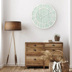 Green Blue Quartz Coastal Wall Clock, 23.5 Inch - Seafoam Green-Blue