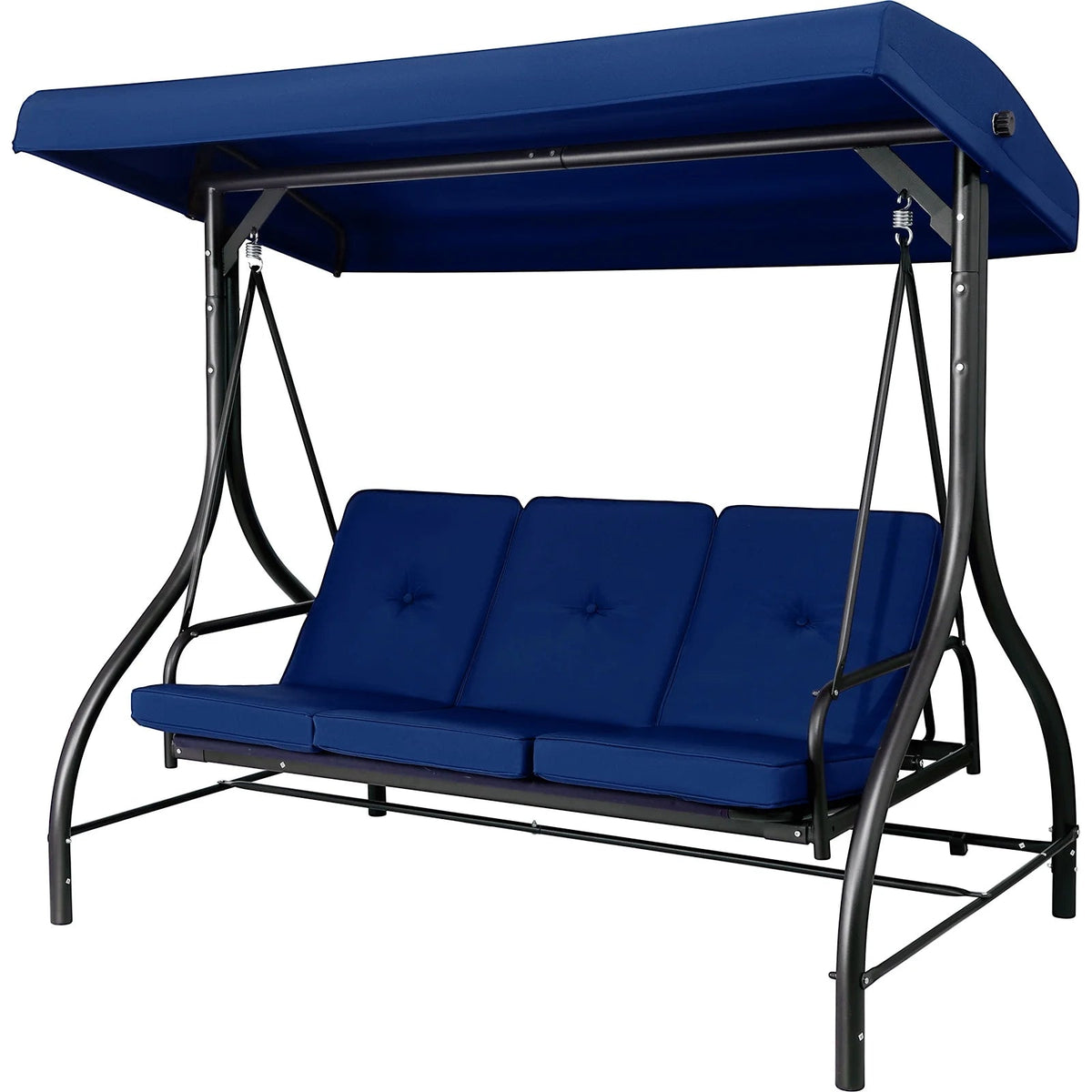 Arlopu 3-Person Outdoor Convertible Porch Swing Glider With Canopy