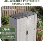 Aoxun Outdoor Storage Shed 61 Cu.Ft White Resin With Floor