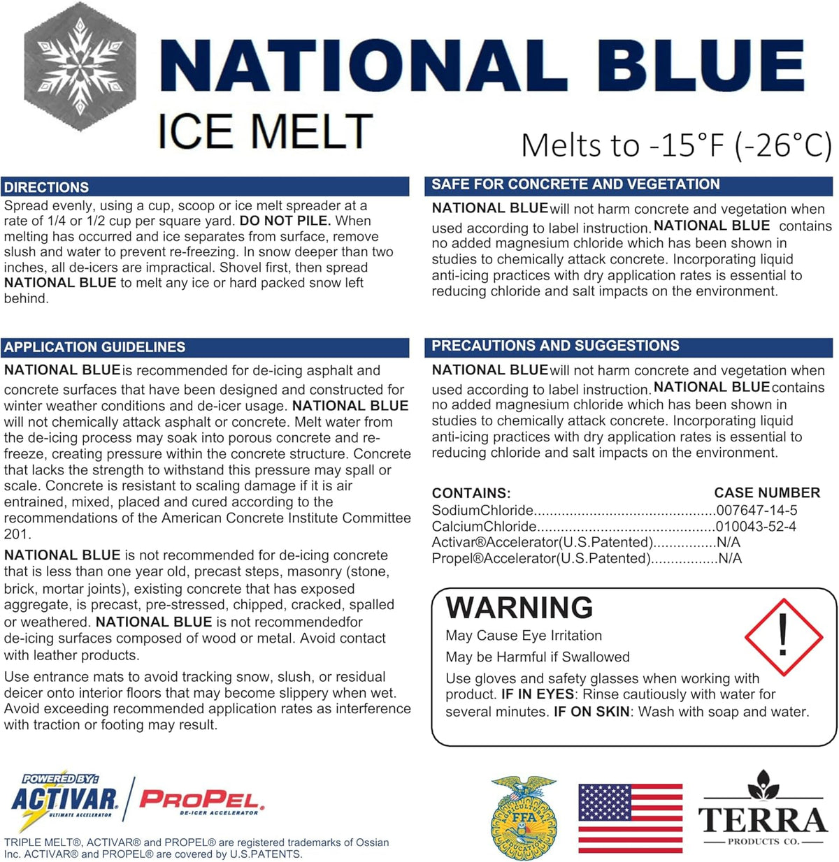 National Blue Ice Melt And Snow Salt 50lb Bucket