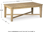 Signature Design by Ashley Clare View Outdoor Patio Eucalyptus Sofa With Cushions, Beige
