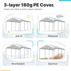 ADVANCE OUTDOOR Heavy Duty Portable Carport 10x20 ft, Beige