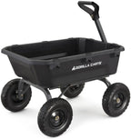 Poly Dump Garden Cart With No-Flat Tires, 7 Cubic Feet, 1200-Pound Capacity, Black - 7GCG-NF