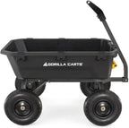 Poly Dump Garden Cart With No-Flat Tires, 7 Cubic Feet, 1200-Pound Capacity, Black - 7GCG-NF
