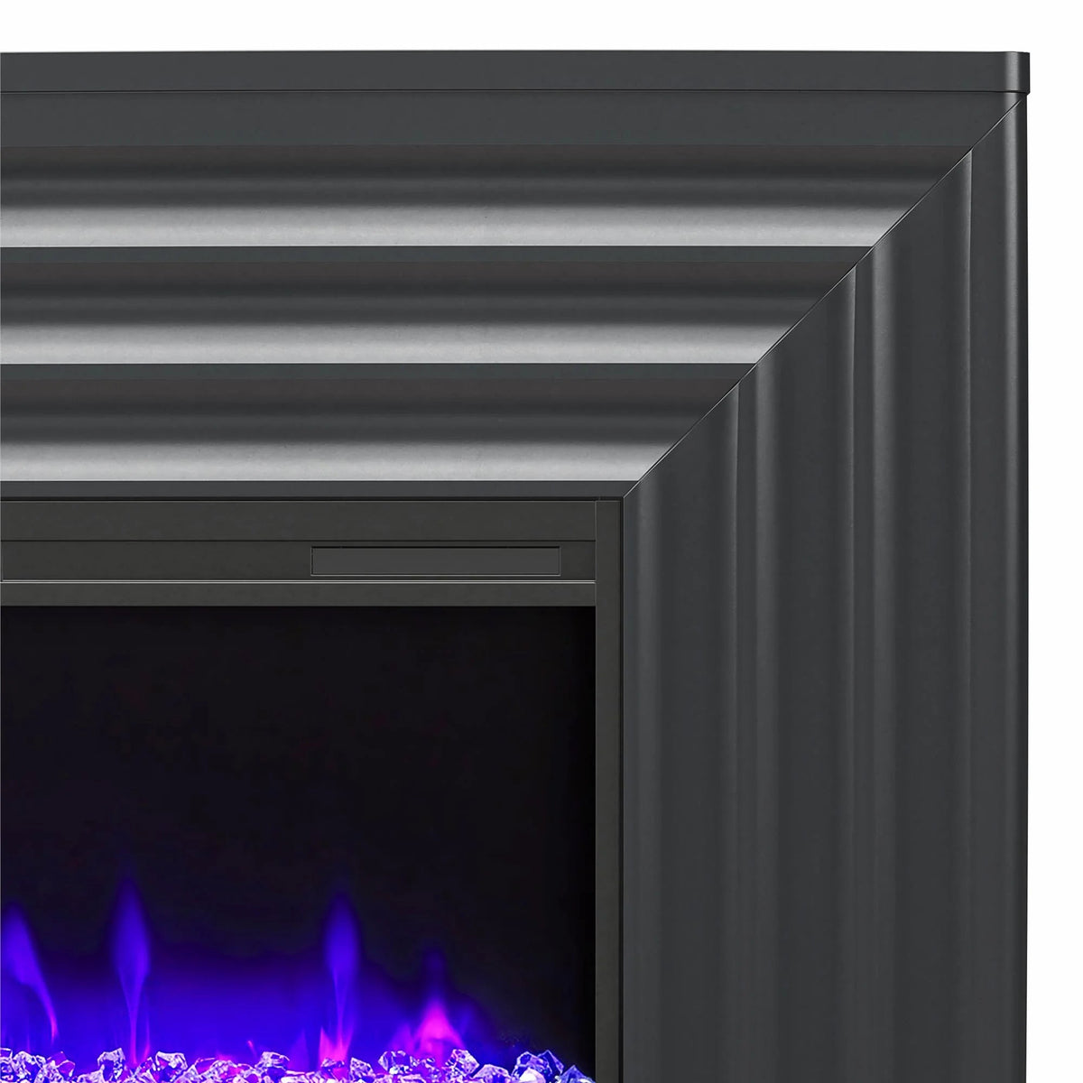 CosmoLiving by Cosmopolitan Electric Fireplace Mantel TV Stand, Black, 65 in, 42 in Insert - Rene