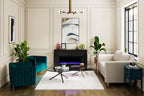 CosmoLiving by Cosmopolitan Electric Fireplace Mantel TV Stand, Black, 65 in, 42 in Insert - Rene
