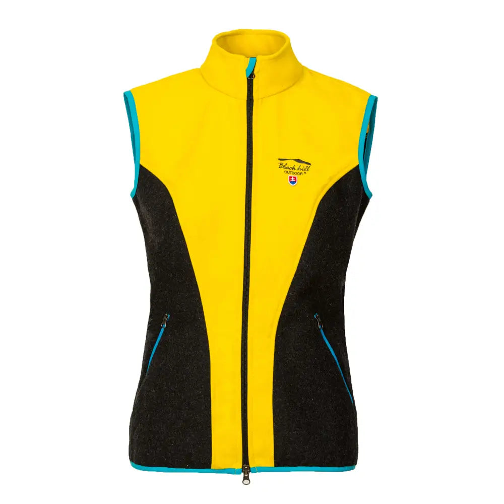 Women's Merino Wool Vest, Yellow/Black - Zivena