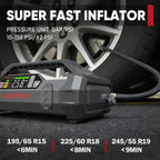 Portable Car Battery Jump Starter With Air Compressor, 1500Amp 12V, 150 PSI - JA300