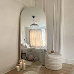 Arched Full-Length Wood Floor Mirror, Black Or Gold, 65x22/71x24/71x28/71x32