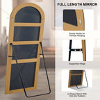 Arched Full-Length Wood Floor Mirror, Black Or Gold, 65x22/71x24/71x28/71x32