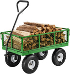 Steel Garden Cart 1200-lb, 13-inch All-Terrain Tires, Green