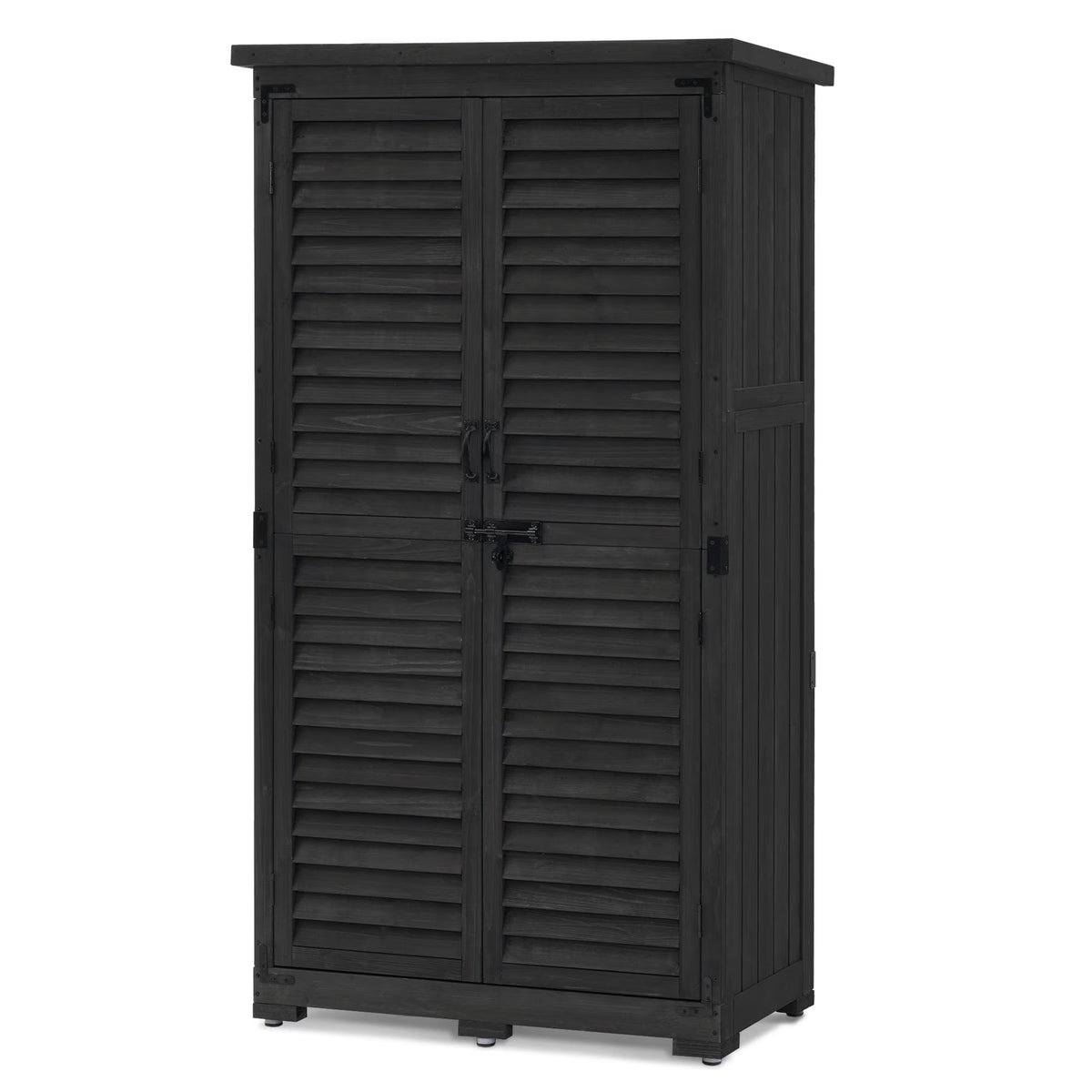 MCombo Tall Garden Wood Storage Shed, Brown - 1.52 x 2.85 ft
