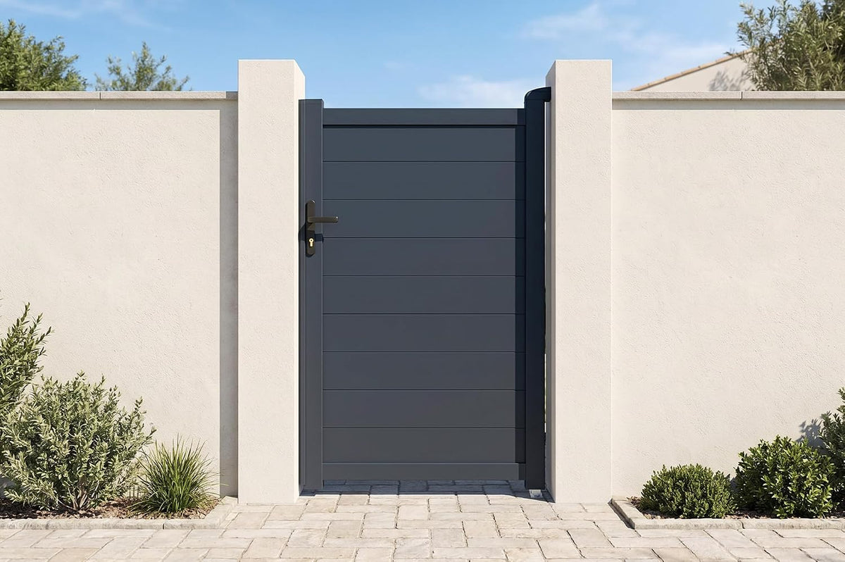 Casanoov Aluminium Folding Driveway Gate 4m x 160cm Grey - KIT-000024