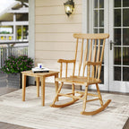 Costway Rubber Wood Rocking Chair, White, 22 x 32 x 44 in, 300 lbs