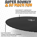 JUMPZYLLA Outdoor Trampoline With Enclosure, 8FT, Black & Blue - 14FT