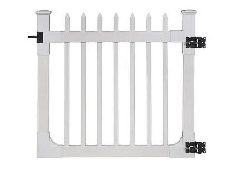 WamBam White Vinyl Picket Fence Panel Kit, 4ft H x 6ft W, 1 Panel + 1 Post - BL19101