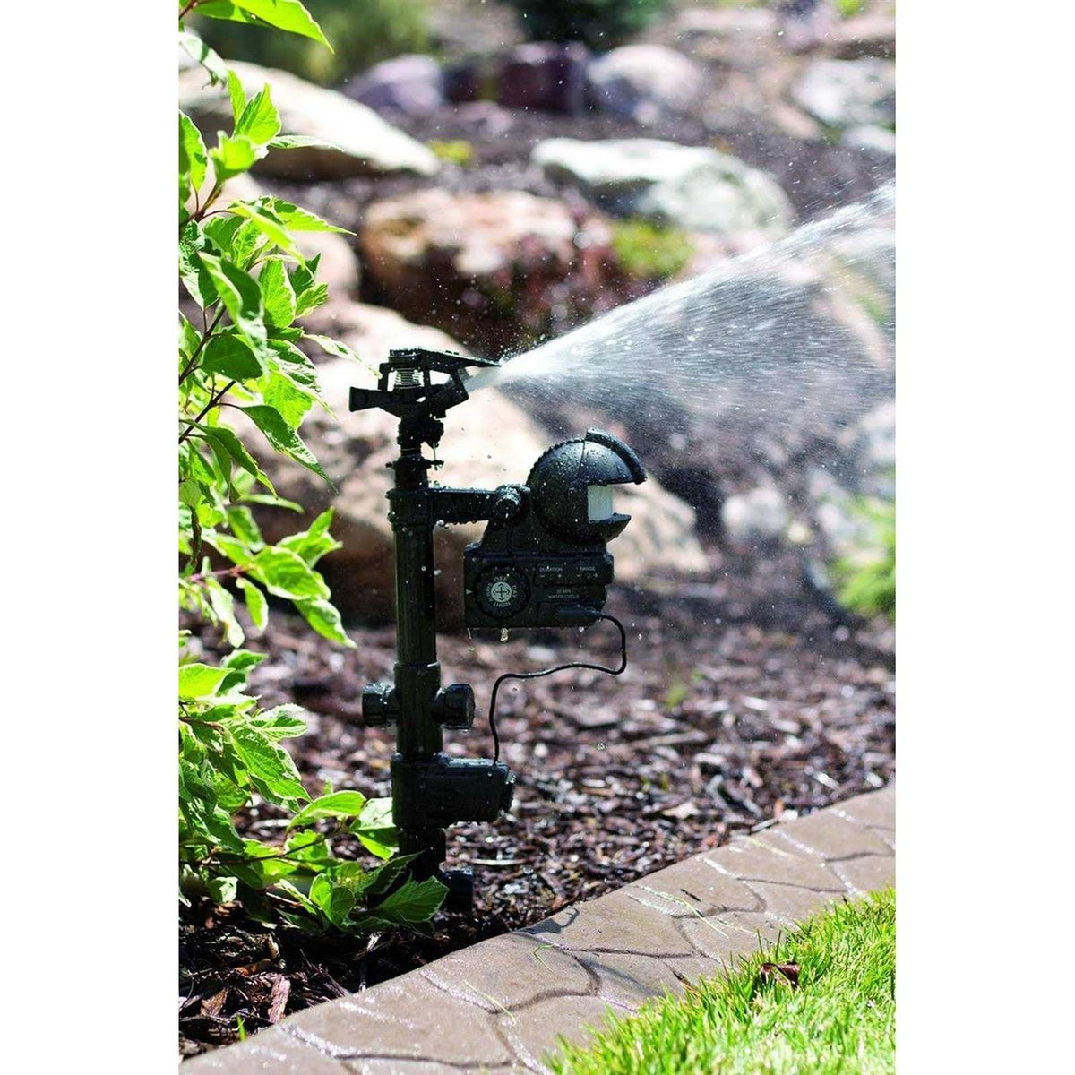 Orbit Motion Activated Yard Enforcer Sprinkler, 1600 Square Foot, 6.3 in W x 6.6 in D x 12.1 in H - 62100