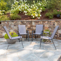 Emma + Oliver Outdoor Stack Chairs, Gray, 4 Pack, 21.25in W x 29in D x 36in H