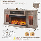 Farmhouse Electric Fireplace TV Stand For TVs Up To 80 Inches - 70W x 16D x 32H