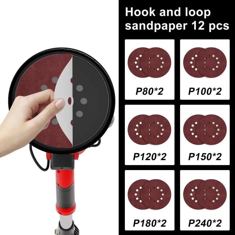 IMQUALI 750W Dustless Drywall Sander With 7 Variable Speeds, LED Light And Extension Pole