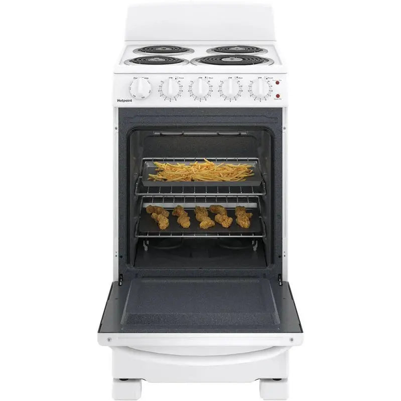 Freestanding Electric Oven With Four Cooking Zones, White - 20-Inch