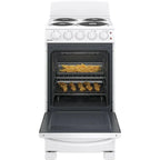 Freestanding Electric Oven With Four Cooking Zones, White - 20-Inch