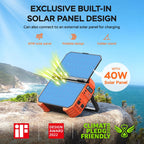 BLAVOR Portable Power Station 1600W 1024Wh LiFePO4 Battery With Built-In 40W Solar Panel - S1600
