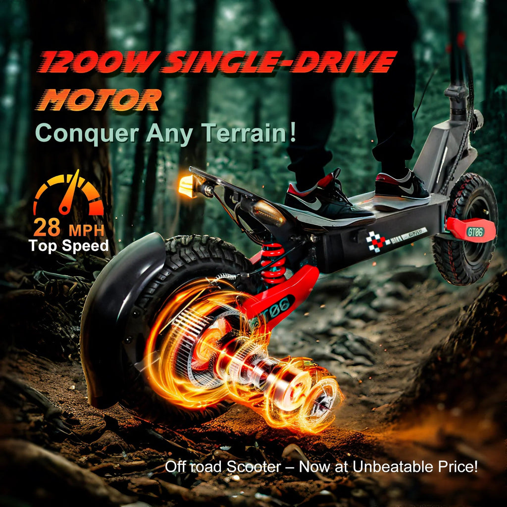 Off Road Electric Scooter For Adults, 1200W, 11 in Tires, 330 lb Load - GT06