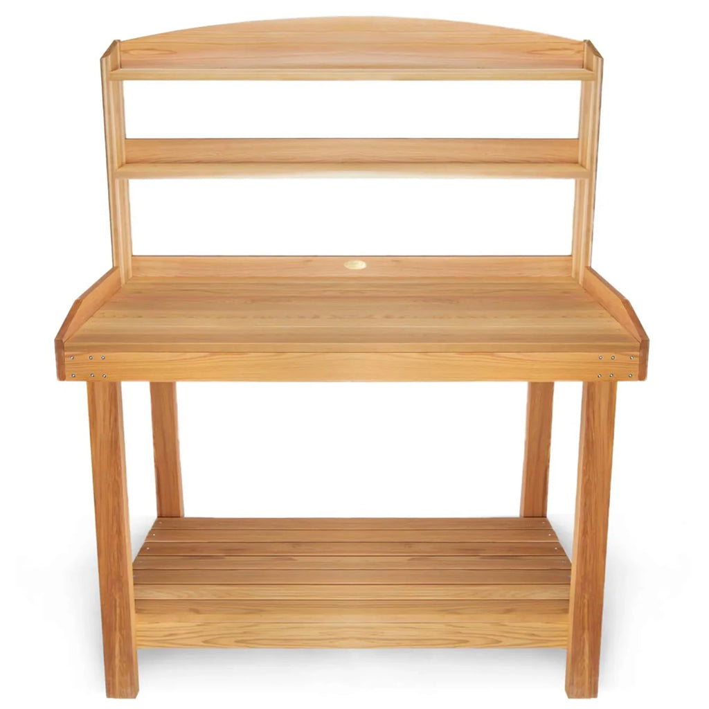 All Things Cedar Deluxe Potting Bench Outdoor Garden Workstation Table - 47-1/2L x 24W x 61H