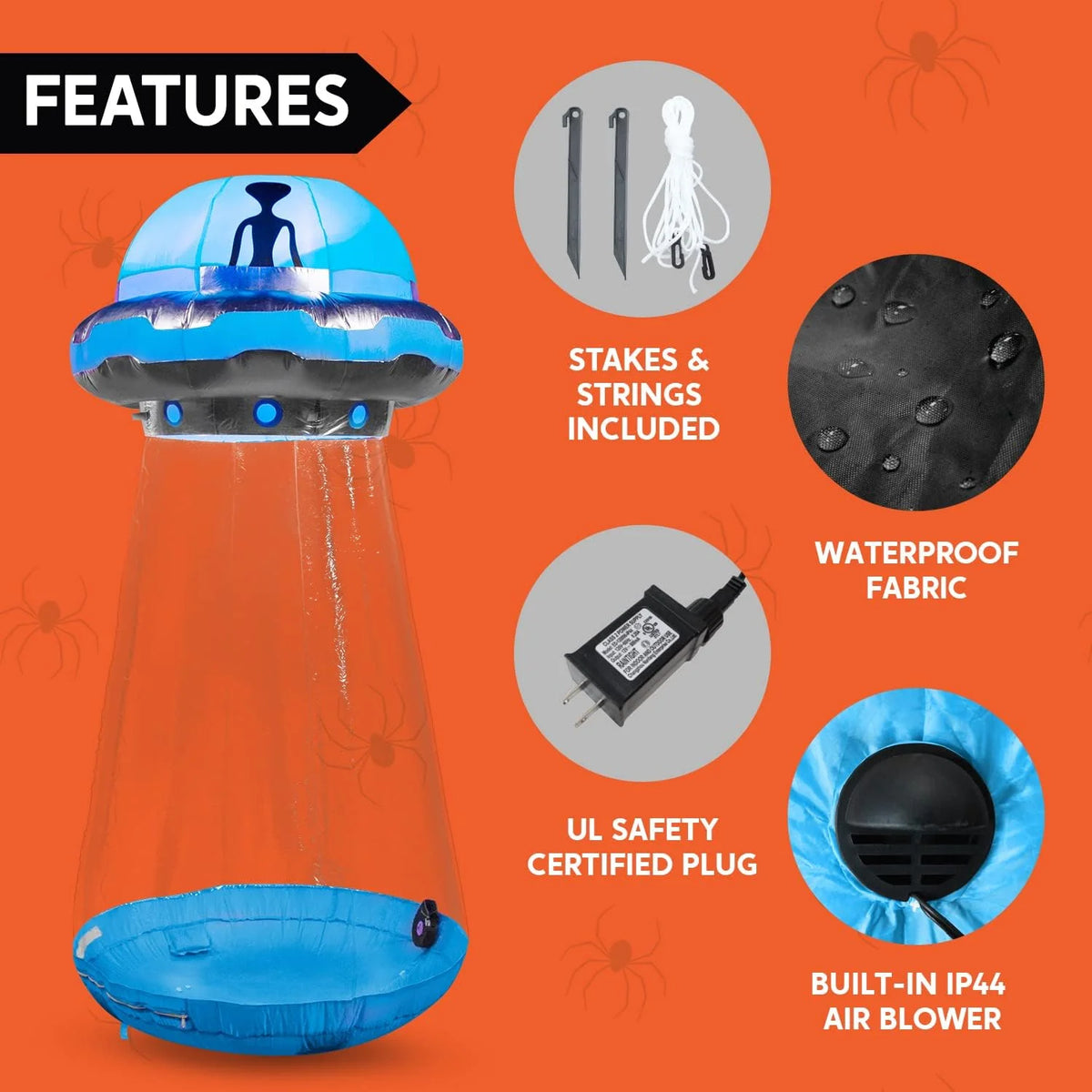 Joiedomi 9ft Tall Halloween Inflatable UFO Yard Decoration