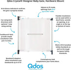 Qdos Crystal Hardware Mount Baby Gate, 30.7in Tall, Fits 29.5in To 39.5in - 17-20006-1
