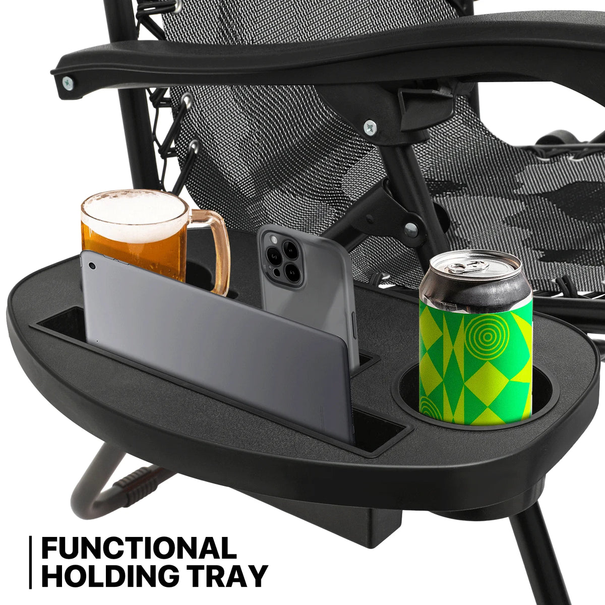 MoNiBloom Zero Gravity Reclining Chairs Set Of 2 With Canopy Shade And Headrest, Black - 330 lbs