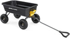 Poly Dump Garden Cart With No-Flat Tires, 7 Cubic Feet, 1200-Pound Capacity, Black - 7GCG-NF