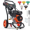 VEVOR Gas Powered Pressure Washer 3400 PSI 2.6 GPM With 5 Quick Connect Nozzles - Copper Pump
