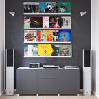 Floating Wall Shelves, Set Of 4, 46 x 3.8 x 2 Inch MDF Wood Picture Ledges