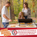 Deco Chef Outdoor Portable Gas Pizza Oven With 13in Rotating Baking Stone, Black - DGPRPO30