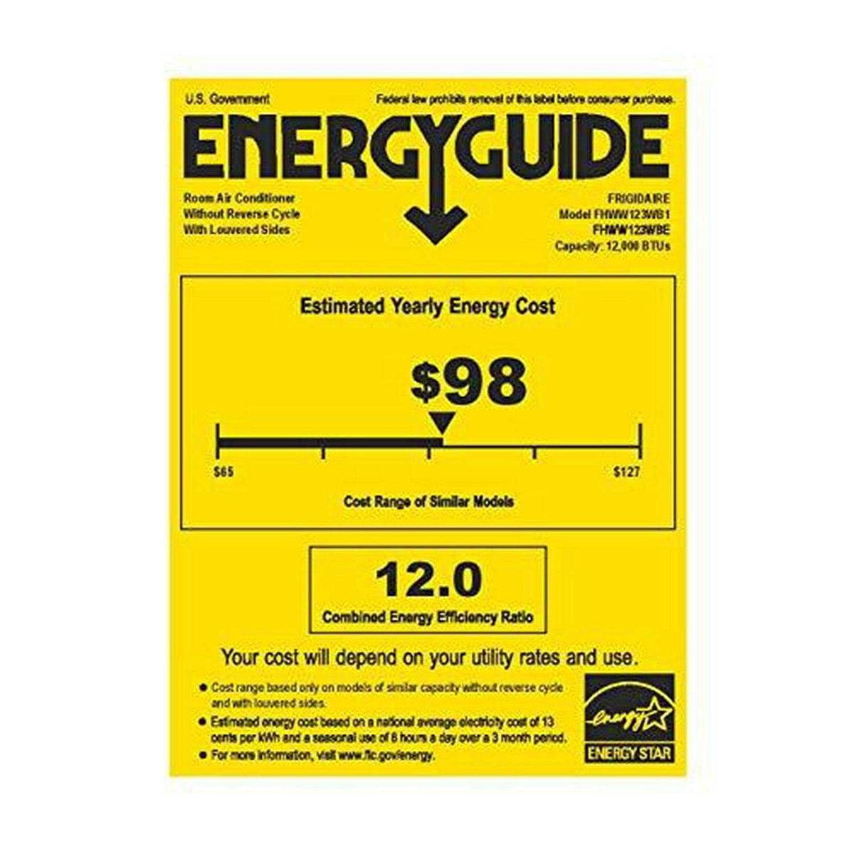 Frigidaire 12,000 BTU Connected Window-Mounted Room Air Conditioner - FHWW123WB1