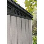 Artisan Plastic Storage Shed 9 ft W x 7.5 ft D Grey & Black - Artisan 97