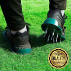Lawn Grass Aerator Spike Shoes With Adjustable Straps, Green - 2 Pack
