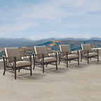 Aluminum Deep Seating Rocking Club Chairs, Antique Copper - Set Of 4
