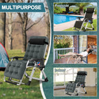 NAIZEA Zero Gravity Chair With Removable Cushion, Cup Holder, and Black Color