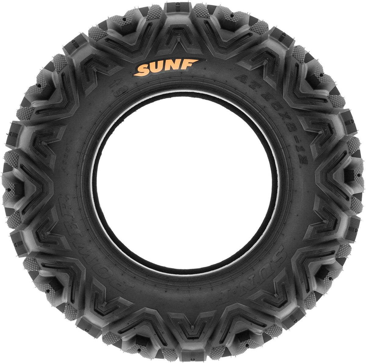 ATV UTV All-Terrain Replacement Tires Set Of 4, 25x8-12 Front And 25x10-12 Rear